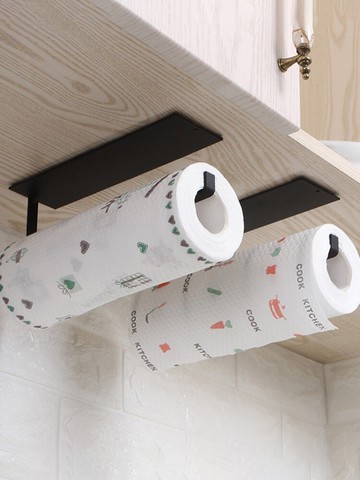 廚房用紙架卷紙保鮮膜收納掛架櫥柜專用置物架免打孔壁掛式紙巾架