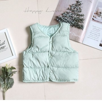 線條綠恐龍雙面2穿鋪棉背心 秋冬童裝 男童背心 外出背心 休閒背心 秋冬背心 鋪棉背心 保暖背心