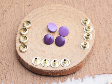 小跳豆系列-12.5mm釦面四合釦 深紫色PURPLE(4入組) DIY 皮革工具