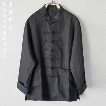 春夏復古盤扣亞麻青年唐裝男裝立領襯衫中國風男裝潮流外套
