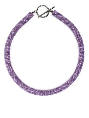 Fabiana Filippi - chunky bead-chain necklace - women - Brass - One Size - Purple