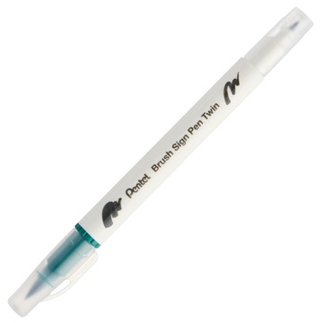 Pentel 飛龍 SESW30C 雙頭柔繪筆-深綠色