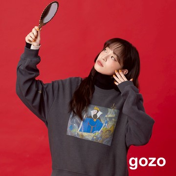 【gozo】迪士尼系列 壞皇后暗黑魔法立體拋袖大學T(深灰_F) | 女裝 圓領 休閒