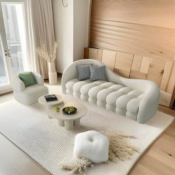 免運/公司貨 沙發 沙發床  網紅家具奶油風沙發家用小戶型云朵雙人布藝沙發酒店美容院接待 可開發票 全館五折 工廠現貨直銷 新品特價 z10301