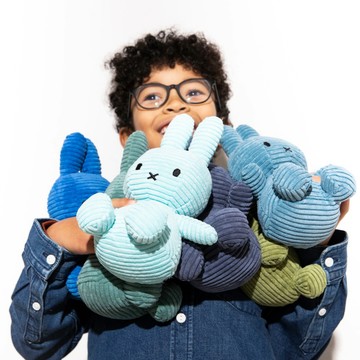 BON TON TOYS｜Miffy米菲兔ECO燈芯絨填充玩偶-冰藍 23cm