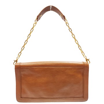 【TORY BURCH】全皮LOGO金屬鍊手提晚宴包