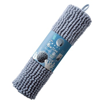 [家速配]毛絨絨吸水止滑地墊40x60cm-藍色