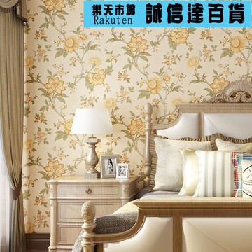 壁紙 壁貼 8D美式鄉村復古花紋壁紙全屋定製無縫牆布田園風小碎花壁紙壁畫