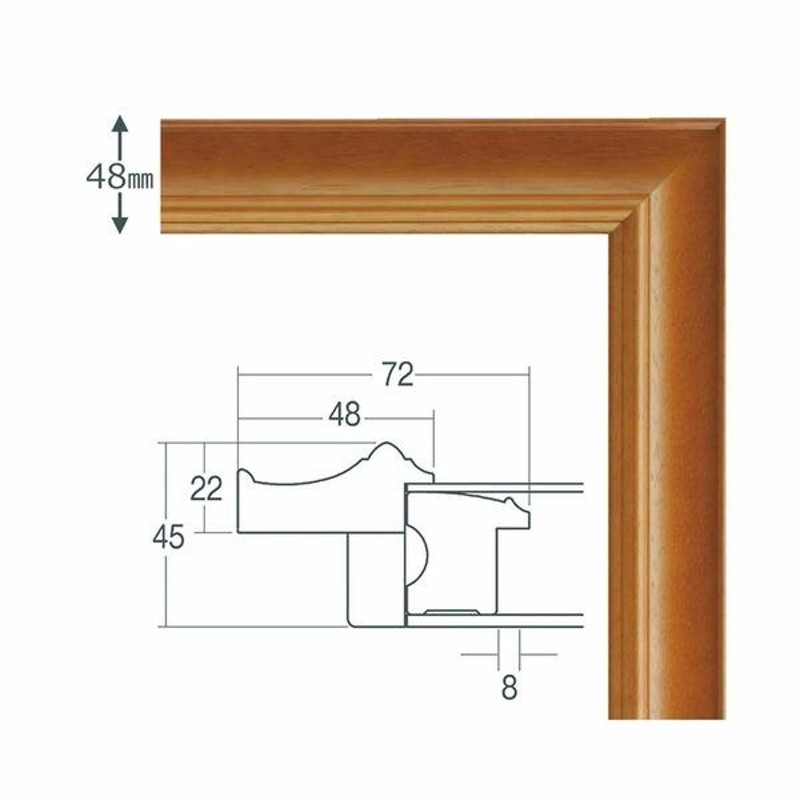 送料無料】〔Pサイズ額〕 油絵額 キャンバス額 木製 茶色 P15号（652