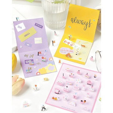 🍋檸檬青🍋清倉現貨白日夢遊島系列創意卡通可立貼紙6款22枚入PVC防水手帳卡片明信片裝飾素材