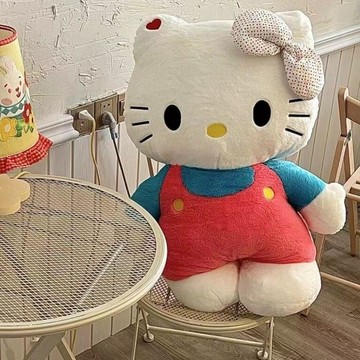 抱枕 靠枕🎀 可愛KT貓公仔蝴蝶結凱蒂貓抱枕毛絨玩具送女友禮物床上陪睡玩偶