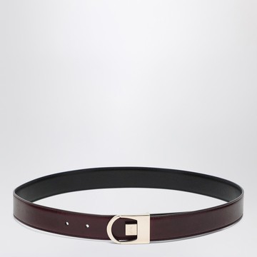 Reversible belt in black/burgundy leather