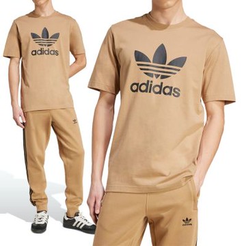 Adidas Trefoil T-shirt 男款 咖勒色 三葉草 運動 上衣 T恤 休閒 短袖 JY3759