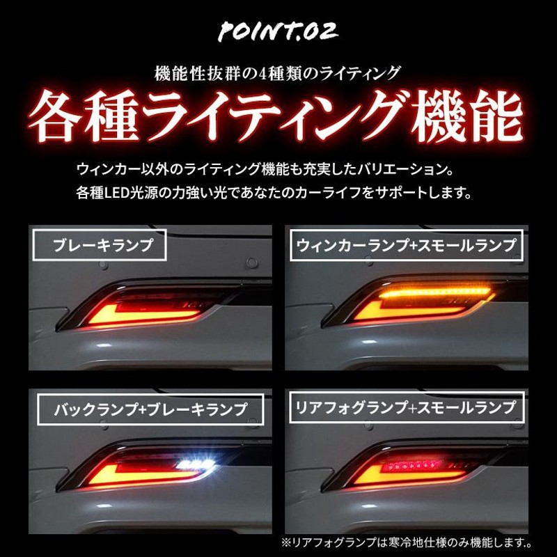 車検対応 ハリアー 80系 LED リアウインカーランプ リフレクター バックランプ シーケンシャルウィンカー シェアスタイル | LINEショッピング