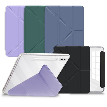 VXTRA 軍事防摔級 三星 Galaxy Tab S10 FE+ Y折晶透背蓋立架皮套 含筆槽 X620 X626