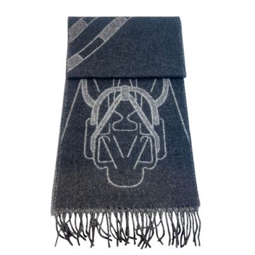 HERMES 愛馬仕新款馬頭100%喀什米爾羊絨雙色雙面圍巾(多色任選均一價