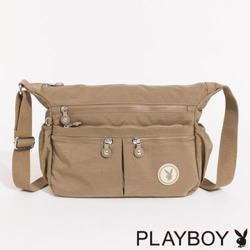 PLAYBOY - 大斜背包  Daily Life系列 - 卡其色