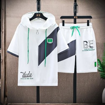 男士夏季短袖t恤運動服休閑套裝上衣服短褲新款韓版潮流痞帥氣ins