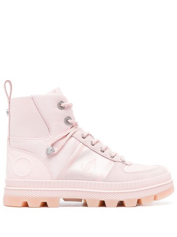 Jimmy Choo - Normandy lace-up boots - women - Fabric/Calf Leather/Fabric/Rubber/Calf Leather - 36,5 - Pink