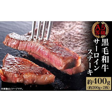 ふるさと納税 A5等級 黒毛和牛 サーロインステーキ 約400g（約200g×2枚）岡山県産 岡山県井原市