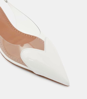 Alaïa Le Cœur patent leather and PU slingback flats