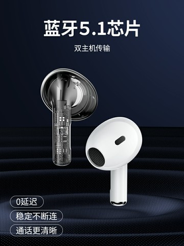 摩斯維 透明太空艙藍牙耳機hifi真無線音質超好新款半入耳式游戲