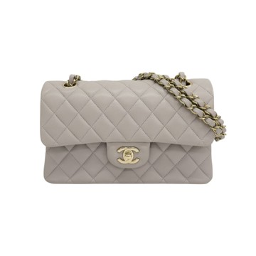 CHANEL 香奈兒 灰色羊皮 COCO 23 鍊帶 肩背包 A01113 【二手名牌BRAND OFF】