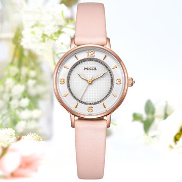 CITIZEN星辰 Wicca 少女系列 千鳥格紋 太陽能腕錶 KP3-465-16