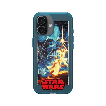 iPhone 17 Clear (相機按鈕) 夜幕藍 - 迪士尼-星際大戰 Star Wars - 路克&莉亞公主-電影海報