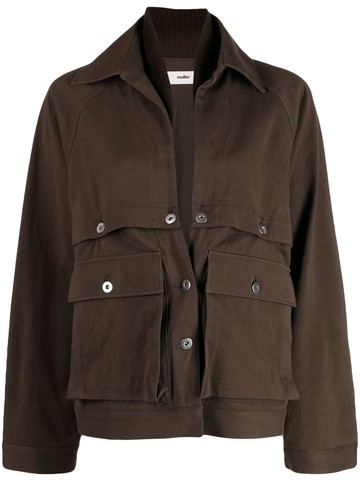 Muller Of Yoshiokubo - convertible utility denim jacket - women - Cotton - 9 - Brown