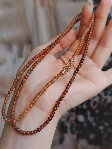 招財•桃花•除太歲|馬卡龍冰紅黃翡|緬甸翡翠無燒加長珠串項鏈