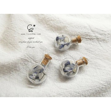 原礦藍絨髮 巴西藍線石 許願瓶/藍線石/藍絨髮/水晶飾品/玻璃瓶/軟木塞/ [晶晶工坊-love2hm]