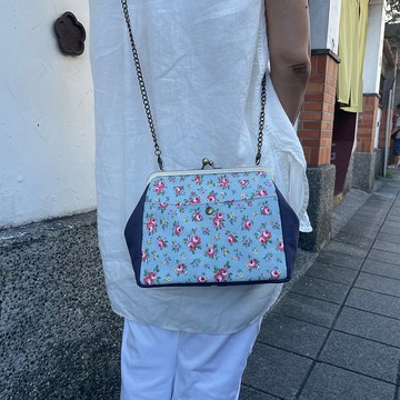 英倫小花 口金包/ 斜背包/ 側背包/ 隨身包