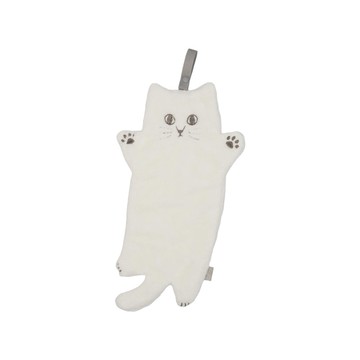 日本 Nyaff 貓咪造型柔軟擦手巾-白 約18x32cm (JN755-230)