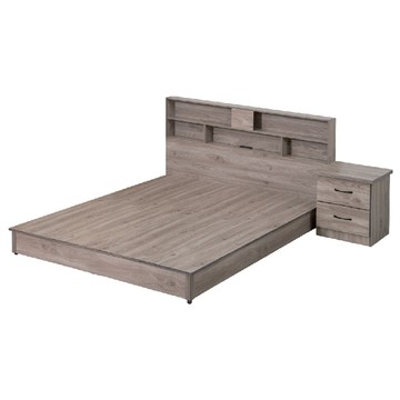 【UHO】DA-3.5尺單人迪克日式三件組/床頭片+低床底+床邊櫃(運費另計)灰橡色