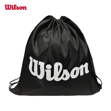 48H出貨！wilson威爾勝籃球抽繩袋背笣黑色便携式收納袋子手提雙肩足球专用