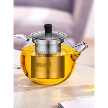 圓肚玻璃泡茶壺家用耐熱加厚玻璃茶壺大容量水壺花茶壺紅茶茶具