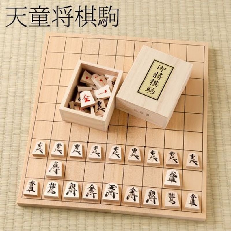 将棋セット 新桂１０号折将棋盤と楓漆書き駒のセット