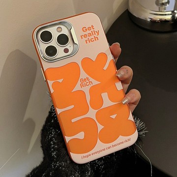 殼愛情侶蘋果手機殼發財文字16手機套15promax新款鐳射全包12防摔11保護套15