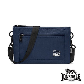 LONSDALE 英國小獅-機能尼龍斜背隨身包-深藍 LD1184