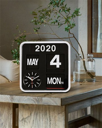 臺灣Fartech Auto calendar flip clock 24cm小號翻頁鐘經典座鐘