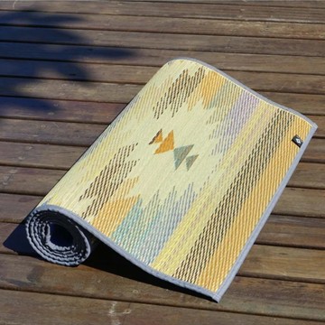 *日本池彥IKEHIKO 藺草瑜珈墊 Proud系列-大地圖騰綠/沙丘玫瑰粉