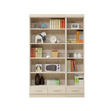 直人木業-COCO奶油風開放書櫃組120公分(下二抽80公分+下一抽40公分)