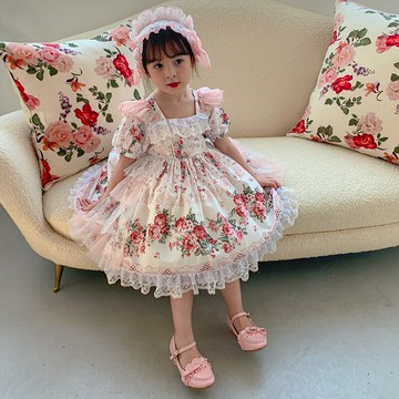 2022新款夏季洛麗塔公主裙lolita女童西班牙風裙子兒童夏裝連衣裙
