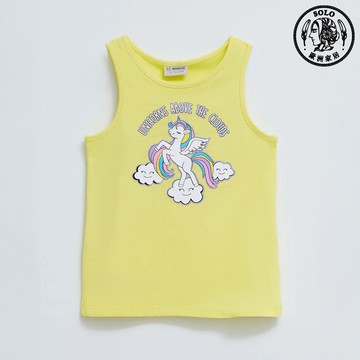 【SOLO歐洲家居】LCW 土耳其製 夢幻獨角獸背心上衣 女孩上衣 100%純棉 3-13歲