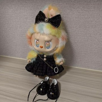 38釐米前方高能大娃彩虹Rock娃衣labubu4.0裙子玩偶衣服潮