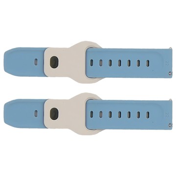 Apollo Life 阿波羅 米粒紋反扣矽膠錶帶  通用型22mm  星光 + 薄霧藍色  2條