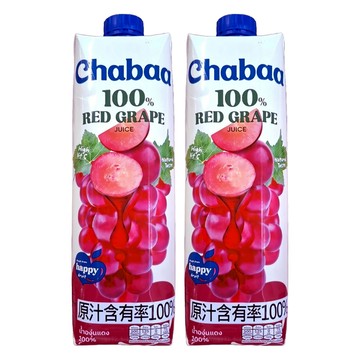 CHABAA 啜吧 100%紅葡萄果汁 泰國原裝進口 無色素無香料  1L  2瓶