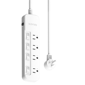 Kinyo 4開4插安全延長線 6呎  182.8cm  單色  1個