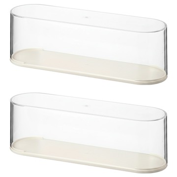 FAmILyLIFE 生活 橢圓形透明展示盒 A-476-2 小型基本款  31.7 x 9.2 x 9.9cm  2個